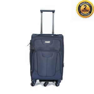 Waterproof Travel Trolley with Dual Zipper and 360 Degree 5 Wheel Luggage
