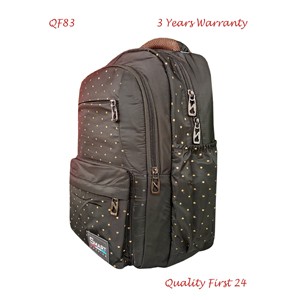 QF83, Black, School / Coaching Backpack For Class 3-7 Kids, 3 Years Warranty, Waterproof