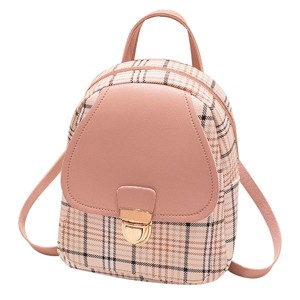 Korean Style New Mini Backpack Crossbody Bag for Teenage Girl Plaid Women Shoulder Phone Purse Trendy Female Backpack