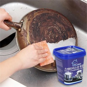 Stainless Steel Cookware Cleaning Paste Household Kitchen Cleaner Washing Pot Bottom Scale Strong (500g)